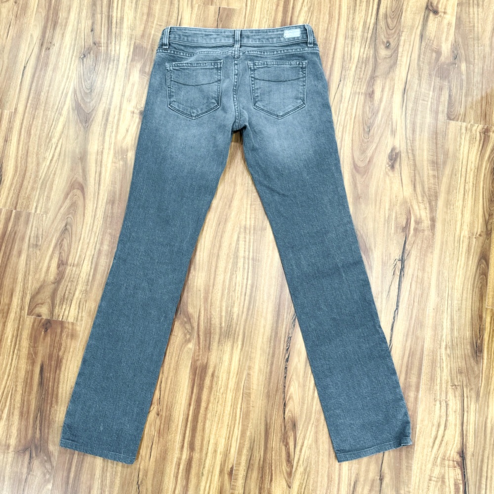 Paige Denim Low-rise Distressed Gray Bootcut Jeans